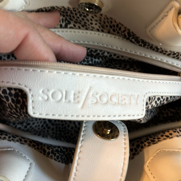 Sole Society White and Rattan Large Handbag - Picture 9 of 16